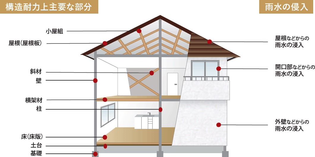 保証の対象となる部分